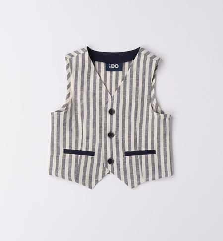 Elegant iDO striped waistcoat for boys from 9 months to 8 years NAVY-3854