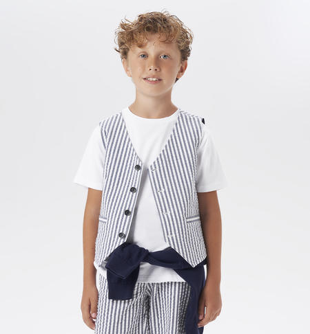 Boy's elegant waistcoat in cotton BLUE