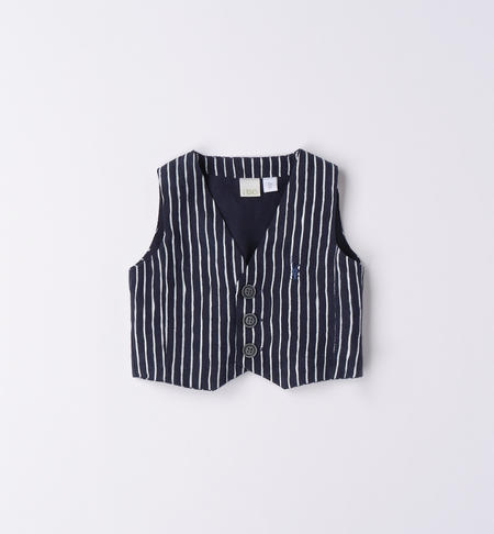 Elegant striped waistcoat for baby boy NAVY-BIANCO-6UX8