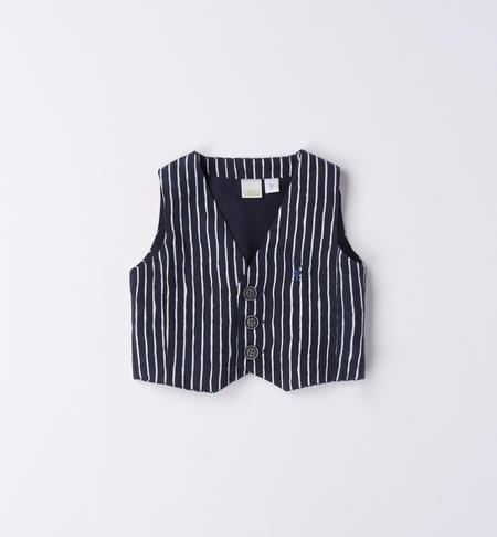 Elegant striped waistcoat for baby boy NAVY-BIANCO-6UX8