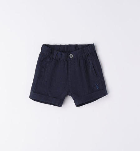 Elegant shorts for baby boy in linen BLUE