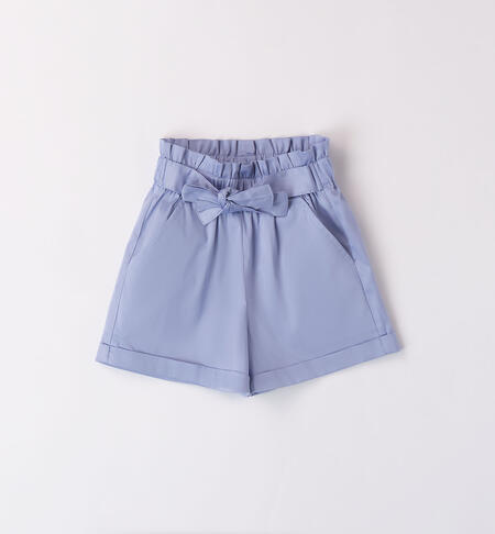 Girls' elegant shorts LIGHT BLUE