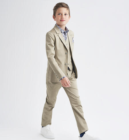 Boys' elegant trousers BEIGE-0423