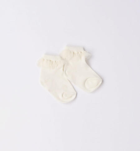 Eleganti calzine neonata con ruches da 0 a 24 mesi iDO PANNA-0112