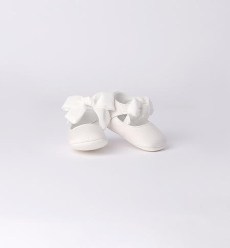 Eleganti scarpine neonata in lino PANNA