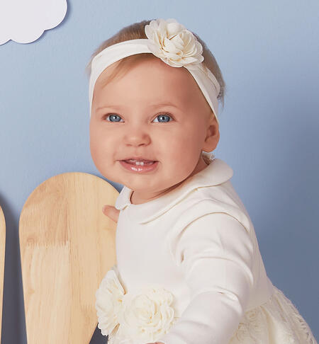 Elegant headband with flower CREAM