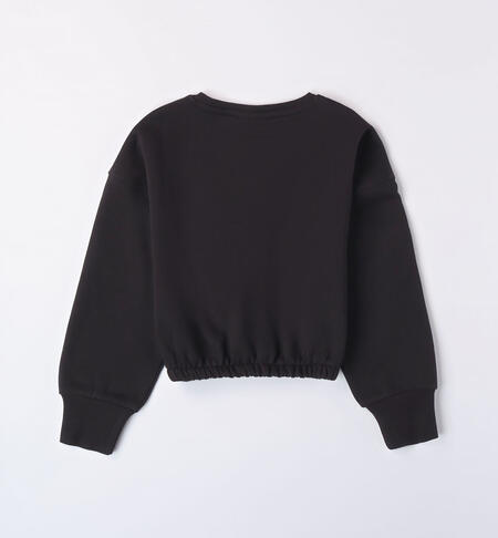 iDO 100% cotton sweatshirt for girls from 8 to 16 years NERO-0658