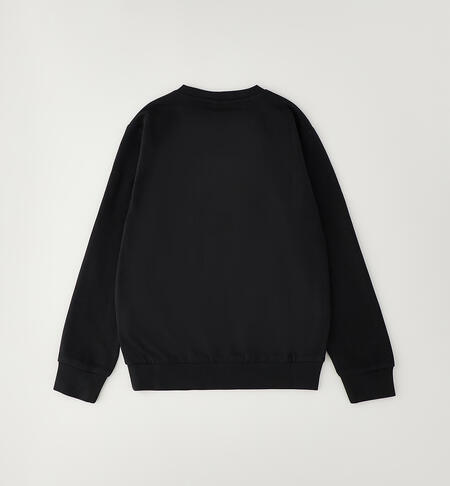 Felpa 100% cotone ragazzo NERO-0658