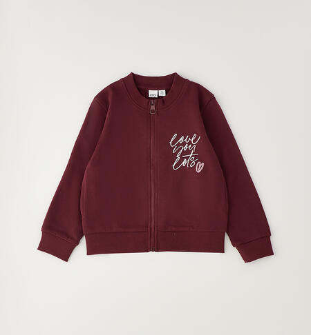 100% cotton girls' sweatshirt RED