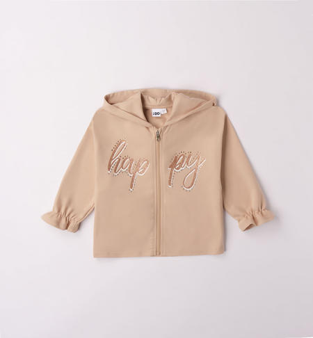 iDO hooded sweatshirt for girls from 9 months to 8 years BEIGE-0941