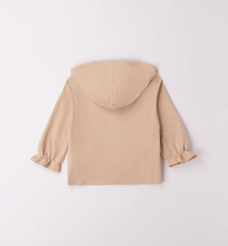 iDO hooded sweatshirt for girls from 9 months to 8 years BEIGE-0941