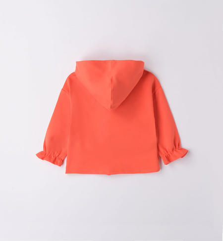 iDO hooded sweatshirt for girls from 9 months to 8 years HOT CORAL-2137