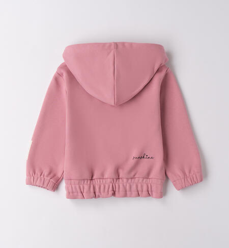 Felpa bambina con cappuccio ROSA ANTICO-2748