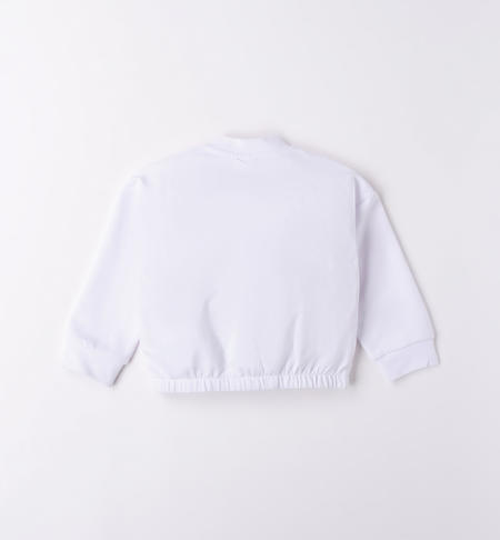 Felpa bambina con cuore paillettes da 9 mesi a 8 anni iDO BIANCO-0113