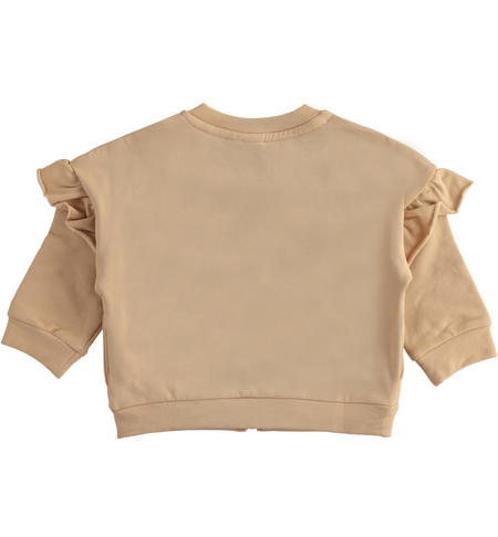 Sweatshirt ruffles for girls from 12 months to 8 years iDO BEIGE-0732