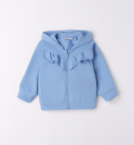 iDO sweatshirt with ruffles for girls from 9 months to 8 years AZZURRO-3624