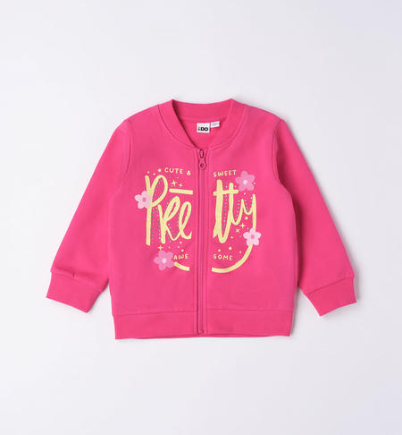 iDO sweatshirt for girls with lettering from 9 months to 8 years FUXIA-2437