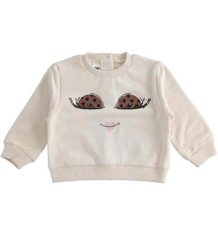 Sweatshirt with print for girls from 9 months to 8 years iDO CRYSTAL GRAY-2911