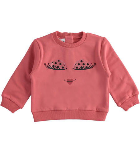 Sweatshirt with print for girls from 9 months to 8 years iDO SLATE ROSE-2527