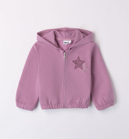 Girls' rhinestone star sweatshirt VIOLET