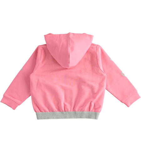 Hooded sweatshirt with zip for girl from 9 months to 8 years iDO FUCSIA-2425