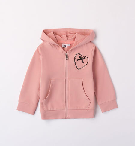 Girls' heart sweatshirt PINK
