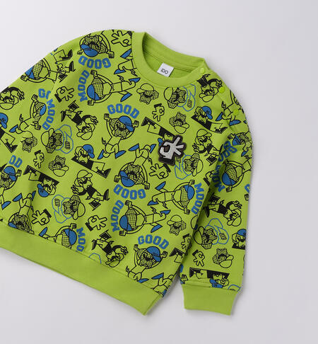 Felpa bambino allover VERDE-NERO-6BRN