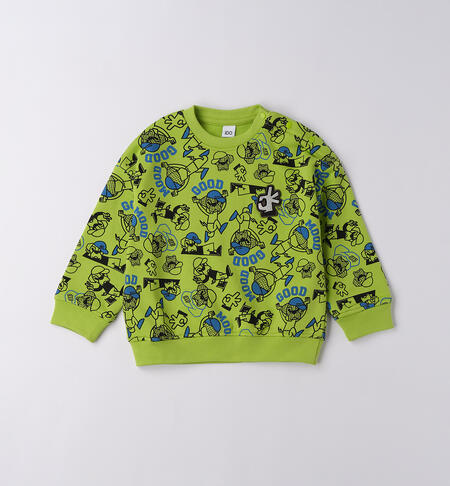 Felpa bambino allover VERDE-NERO-6BRN