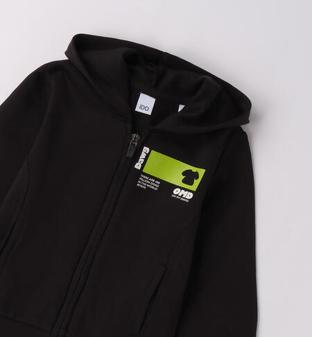 Felpa bambino con cappuccio  NERO-0658