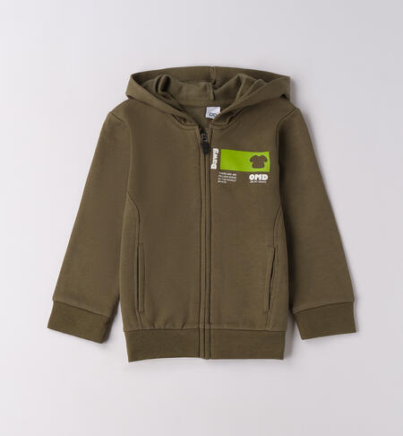 Felpa bambino con cappuccio  VERDE SALVIA-4951