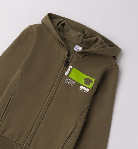 Felpa bambino con cappuccio  VERDE SALVIA-4951