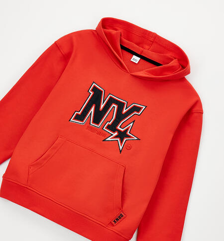 Felpa bambino con cappuccio ROSSO-2236