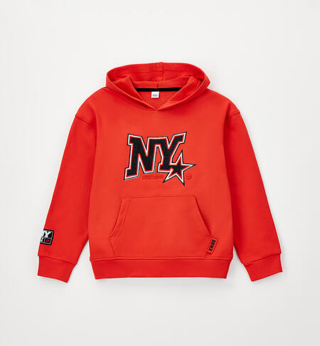 Felpa bambino con cappuccio ROSSO-2236