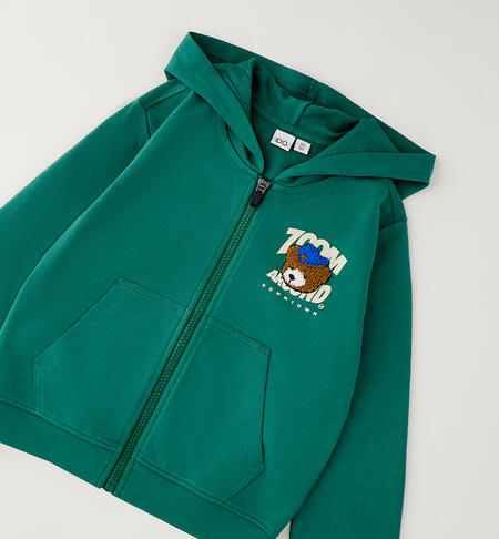 Felpa bambino con cappuccio VERDE-4734