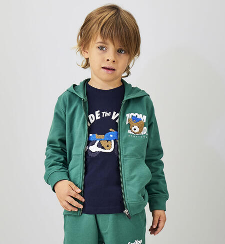 Felpa bambino con cappuccio VERDE