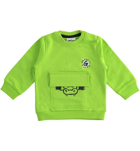 Felpa bambino con stampa da 9 mesi a 8 anni iDO VERDE-5132