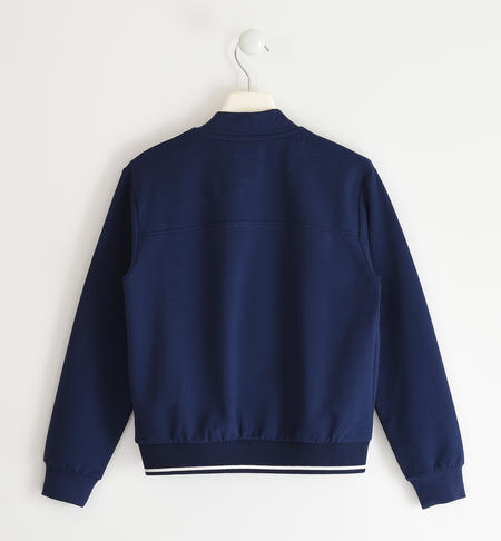 Boy's sweatshirt with pockets and zip for boy from 8 to 16 years iDO NAVY-3854