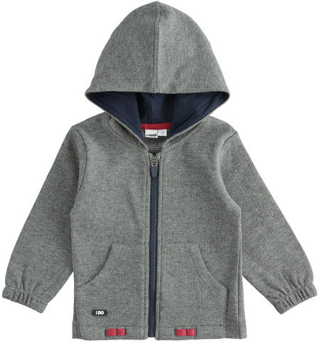 Zippered sweatshirt for boys from 9 months to 8 years iDO GRIGIO MELANGE-8993