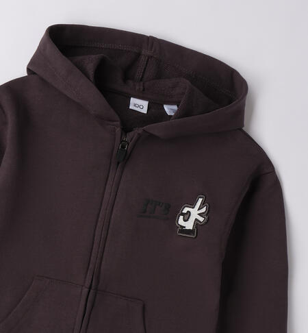 Felpa bambino con zip  GRIGIO SCURO-0566
