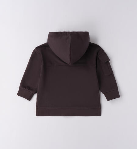 Felpa bambino con zip  GRIGIO SCURO-0566