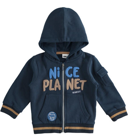 Hooded sweatshirt with zip for boys from 9 months to 8 years iDO NAVY-3885