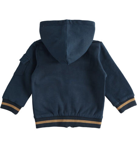 Hooded sweatshirt with zip for boys from 9 months to 8 years iDO NAVY-3885