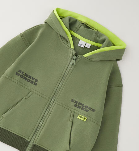 Felpa bambino full-zip VERDE SALVIA-5454