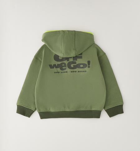 Felpa bambino full-zip VERDE SALVIA-5454