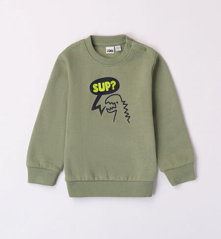 Boys' dinosaur sweatshirt GREEN