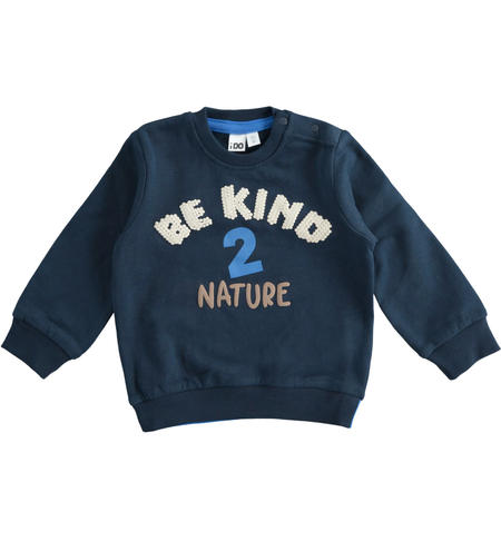 Sweatshirt in brushed cotton for boys from 9 months to 8 years iDO NAVY-3885