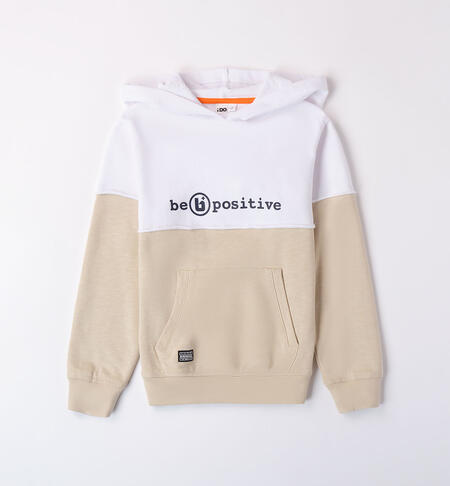 Boys' two-tone sweatshirt BEIGE-0435