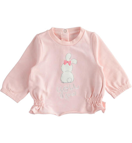 Baby girl sweatshirt with elastic from 1 to 24 months iDO ROSA-2715