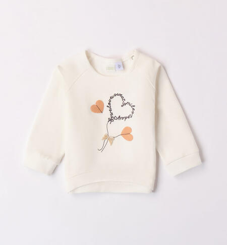 iDO heart design sweatshirt for girls from 1 to 24 months PANNA-0112