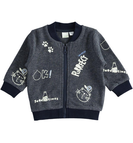 Baby sweatshirt with all over prints from 1 to 24 months iDO NAVY-3885